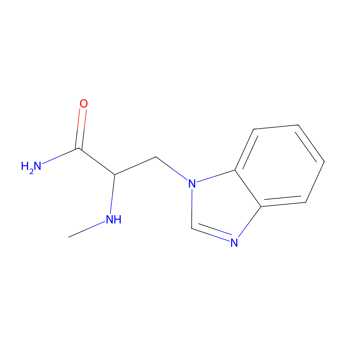 3-(1h-Benzo[d]imidazol-1-yl)-2-(methylamino)propanamide molecular structure, CAS 1249027-31-3