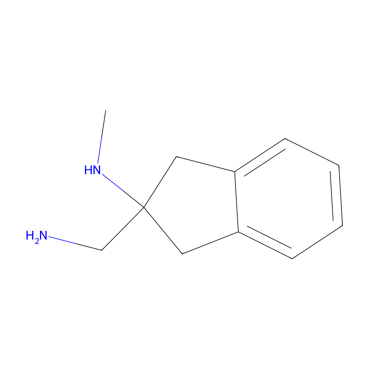2-(aminomethyl)-N-methyl-2,3-dihydro-1H-inden-2-amine molecular structure, CAS 1249028-06-5