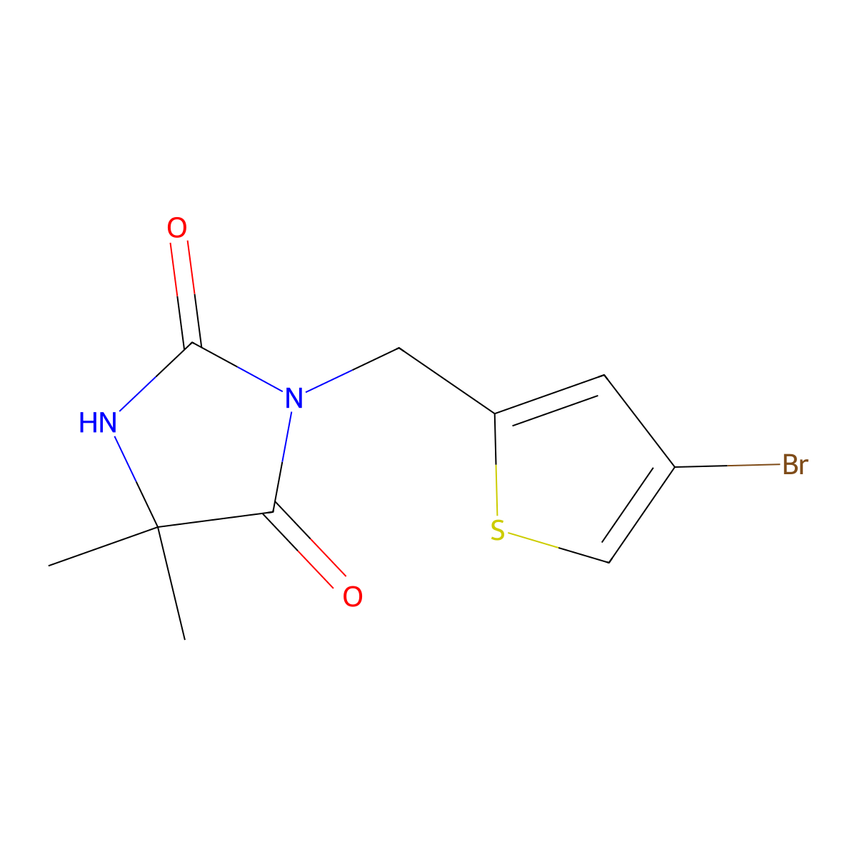 3-[(4-Bromothiophen-2-yl)methyl]-5,5-dimethylimidazolidine-2,4-dione molecular structure, CAS 1249029-18-2