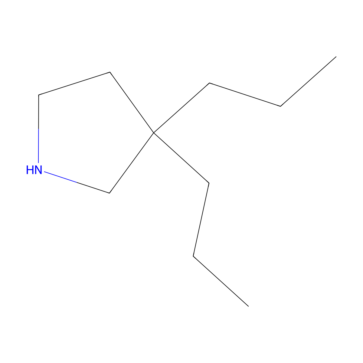 3,3-Dipropylpyrrolidine molecular structure, CAS 1249032-45-8