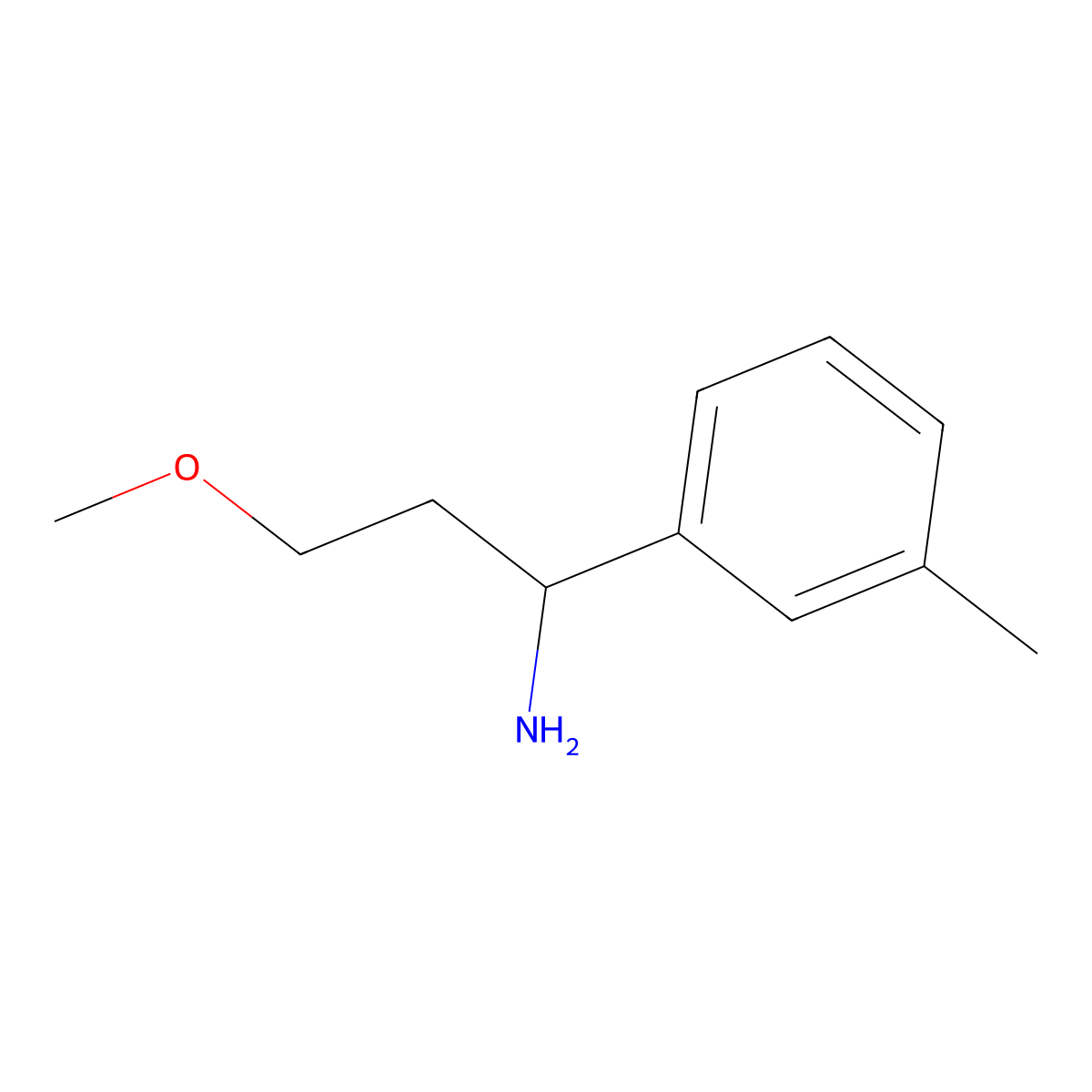3-Methoxy-1-(3-methylphenyl)propan-1-amine molecular structure, CAS 1249034-01-2