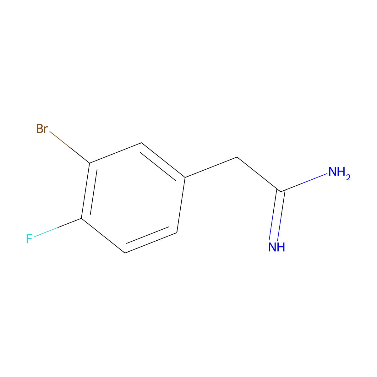 2-(3-Bromo-4-fluorophenyl)acetimidamide molecular structure, CAS 1249035-41-3