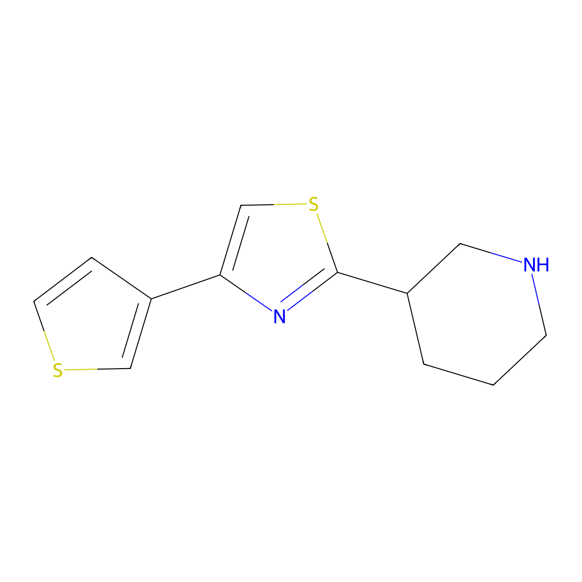 2-(Piperidin-3-yl)-4-(thiophen-3-yl)thiazole molecular structure, CAS 1249036-05-2