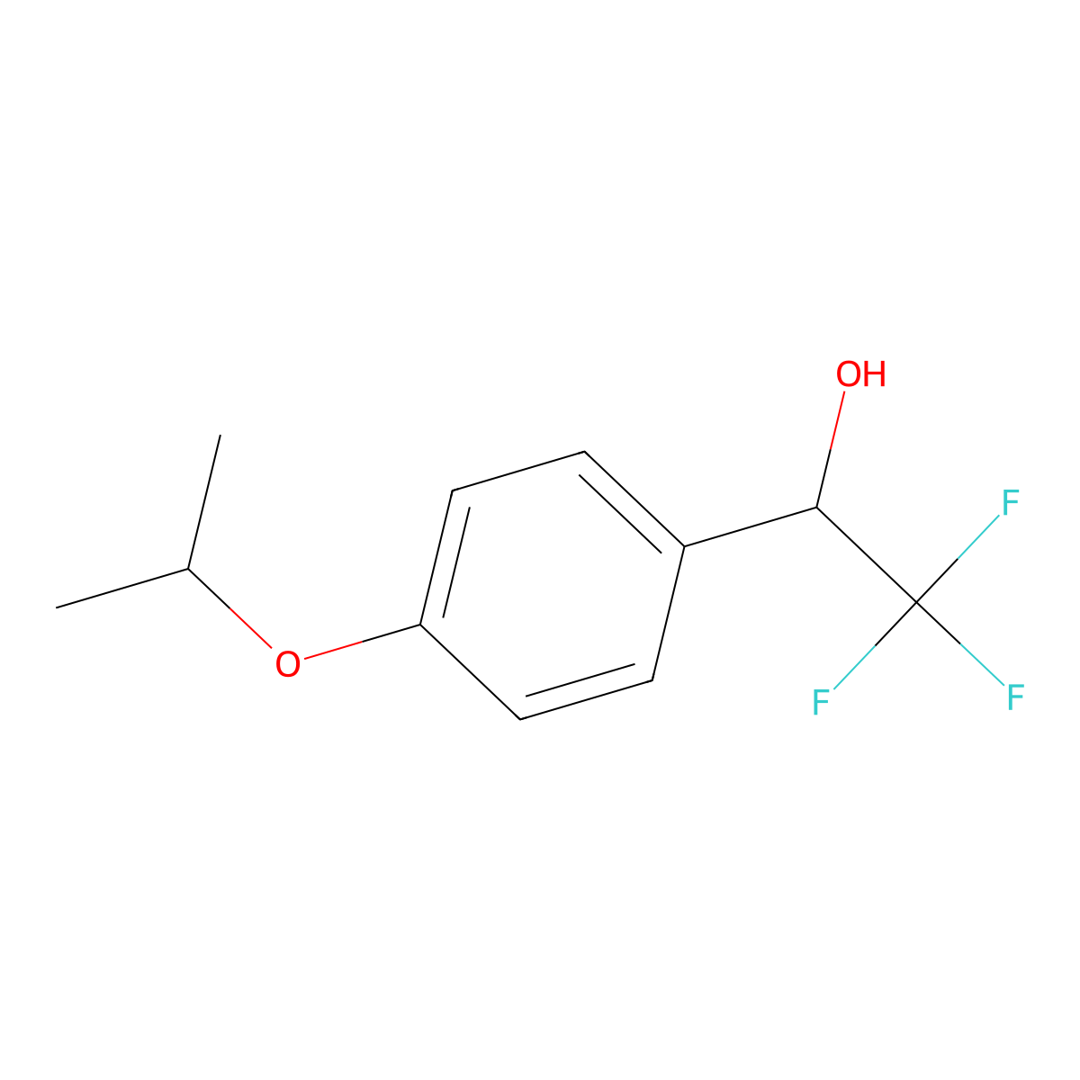 2,2,2-Trifluoro-1-(4-(propan-2-yloxy)phenyl)ethan-1-ol molecular structure, CAS 1249036-43-8