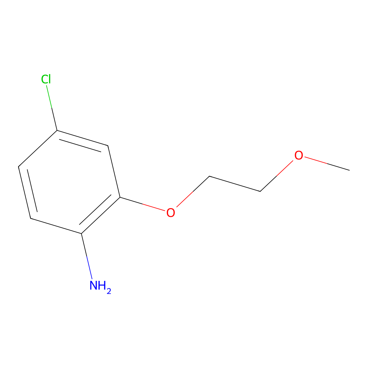 4-Chloro-2-(2-methoxyethoxy)aniline molecular structure, CAS 1249036-70-1