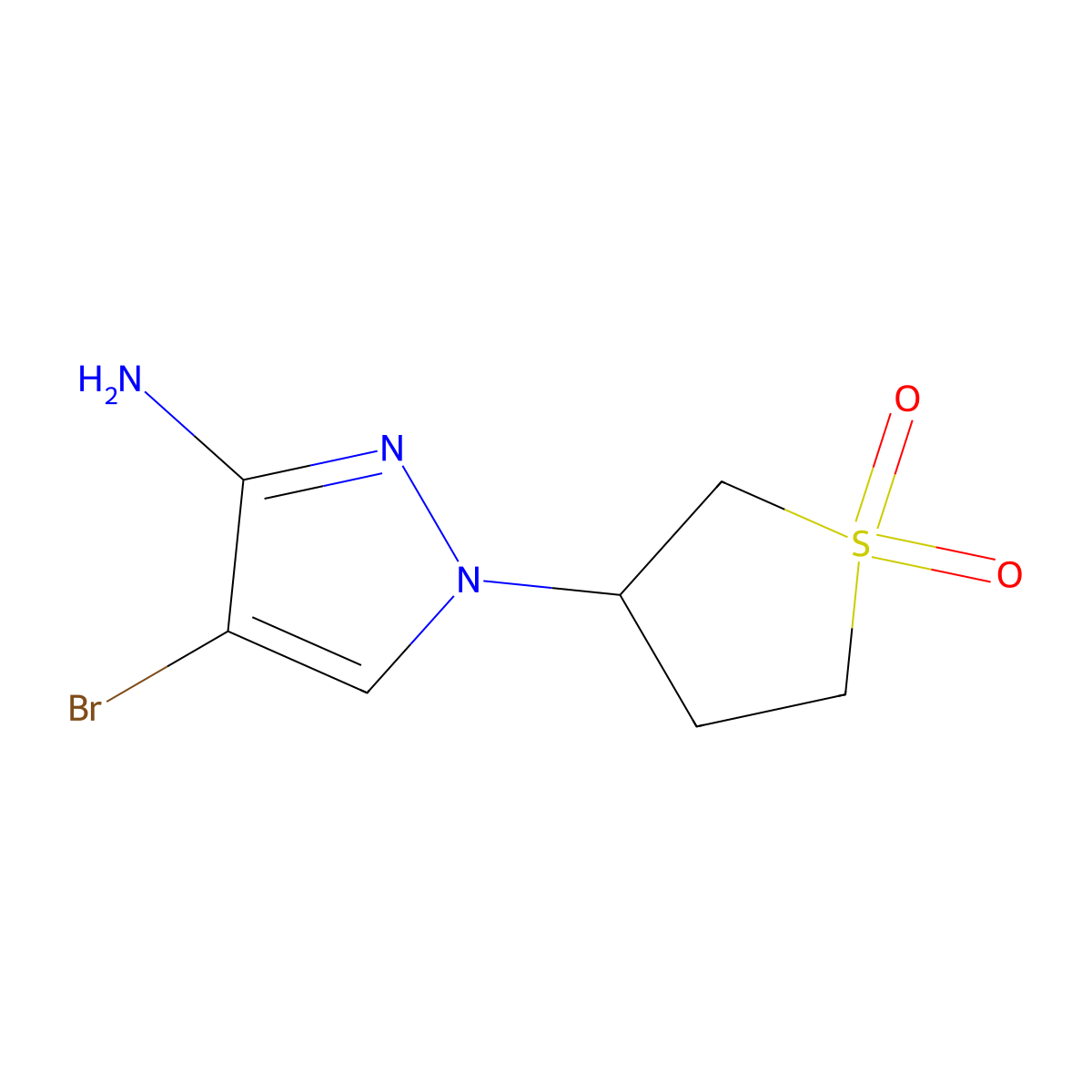 3-(3-Amino-4-bromo-1h-pyrazol-1-yl)tetrahydrothiophene 1,1-dioxide molecular structure, CAS 1249037-68-0