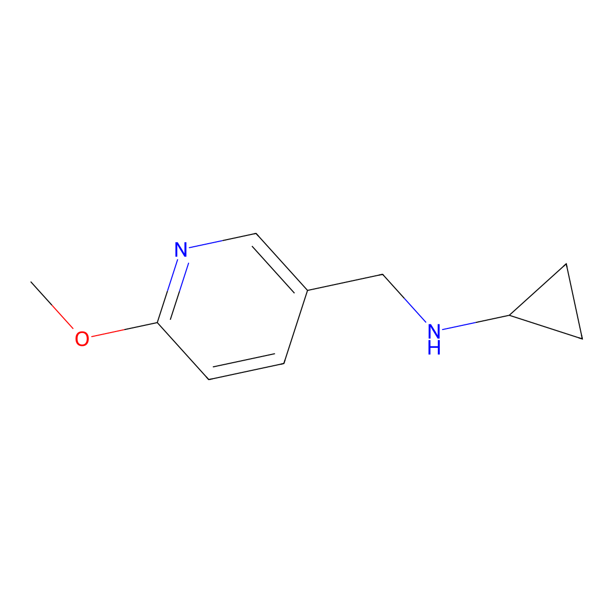 Cyclopropyl-(6-methoxy-pyridin-3-ylmethyl)-amine molecular structure, CAS 1249037-91-9