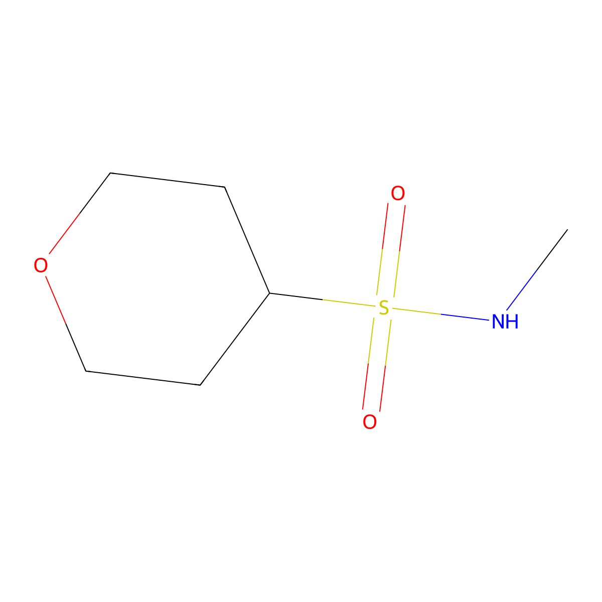 N-methyltetrahydro-2H-pyran-4-sulfonamide molecular structure, CAS 1249039-87-9