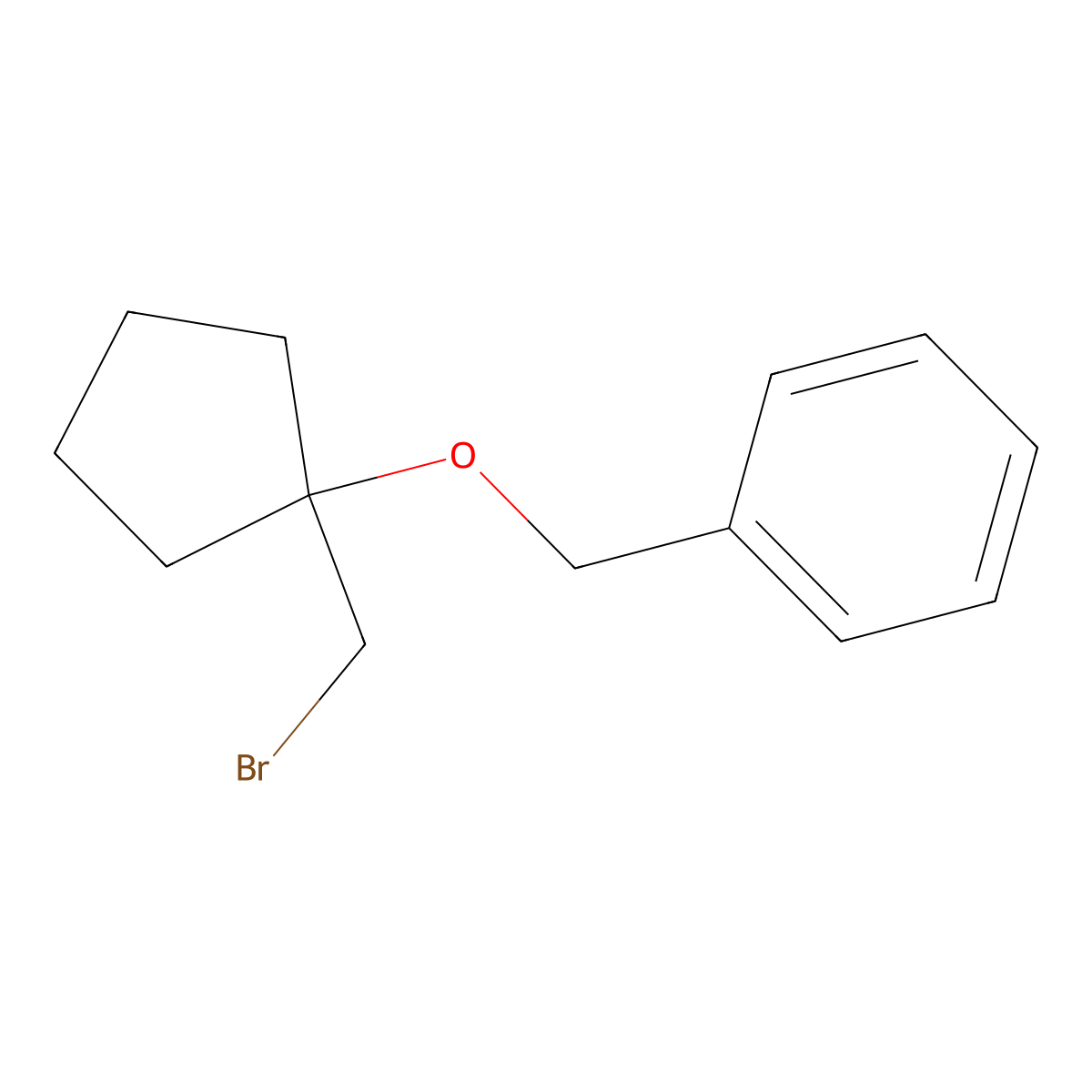 ({[1-(Bromomethyl)cyclopentyl]oxy}methyl)benzene molecular structure, CAS 1249040-76-3