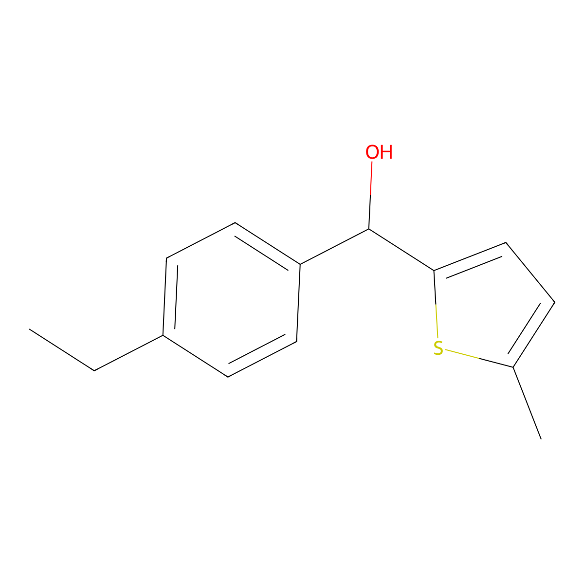 4-Ethylphenyl-(5-methyl-2-thienyl)methanol molecular structure, CAS 1249041-29-9