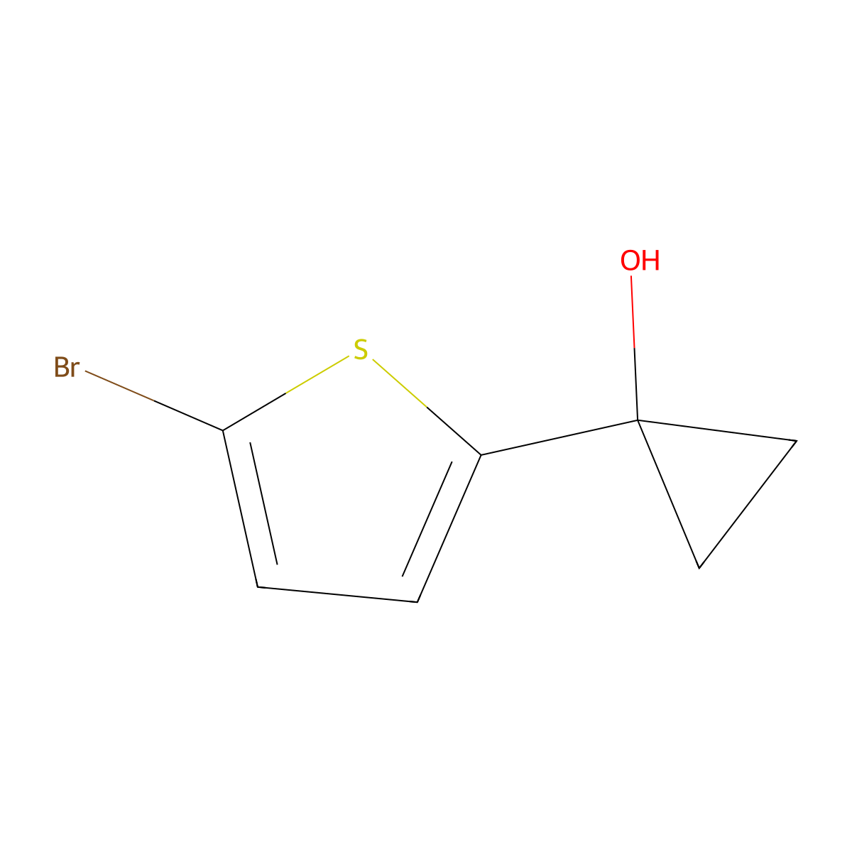 1-(5-Bromothiophen-2-yl)cyclopropan-1-ol molecular structure, CAS 1249043-81-9