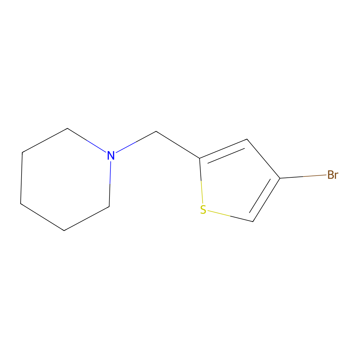 1-((4-Bromothiophen-2-yl)methyl)piperidine molecular structure, CAS 1249047-09-3