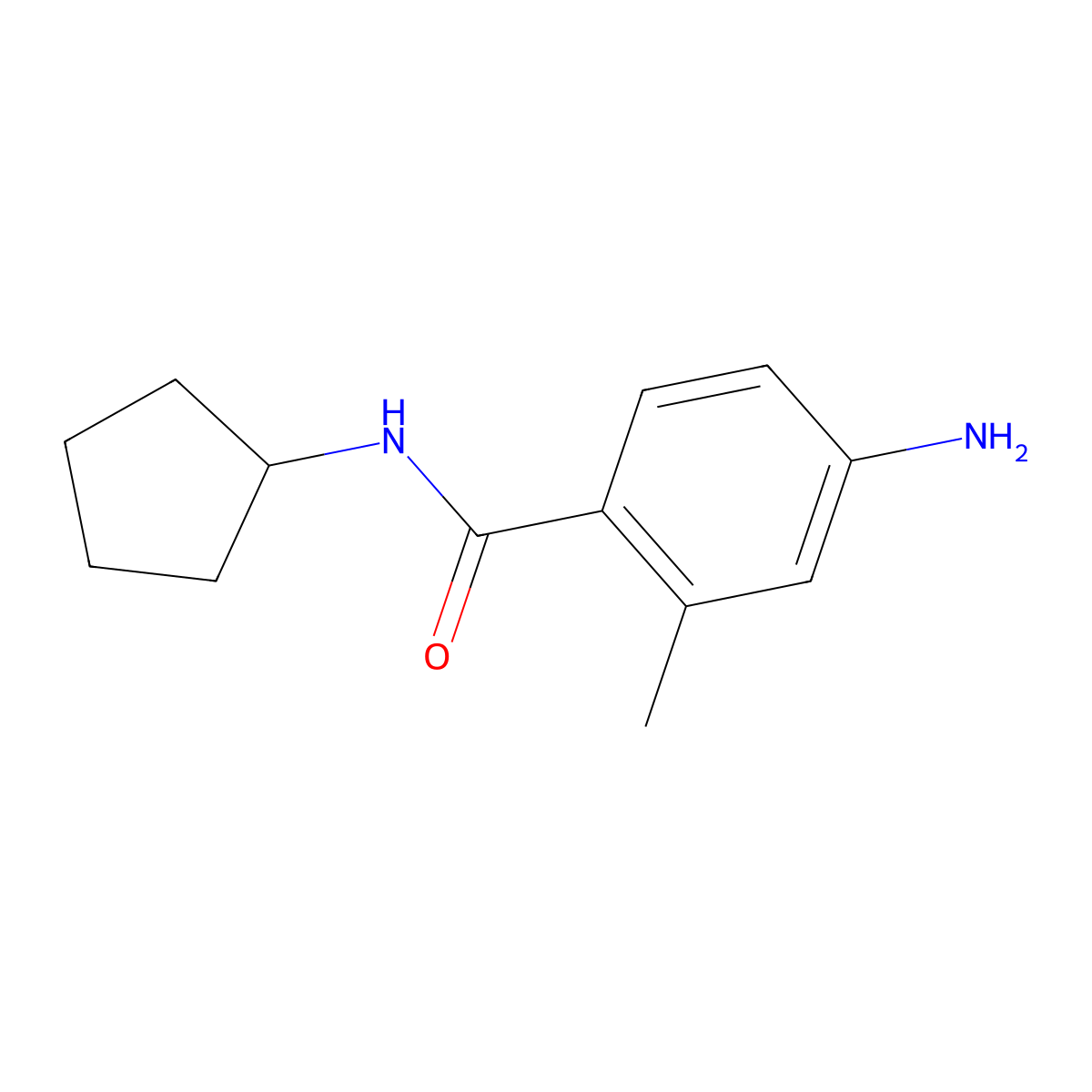 4-amino-N-cyclopentyl-2-methylbenzamide molecular structure, CAS 1249047-20-8