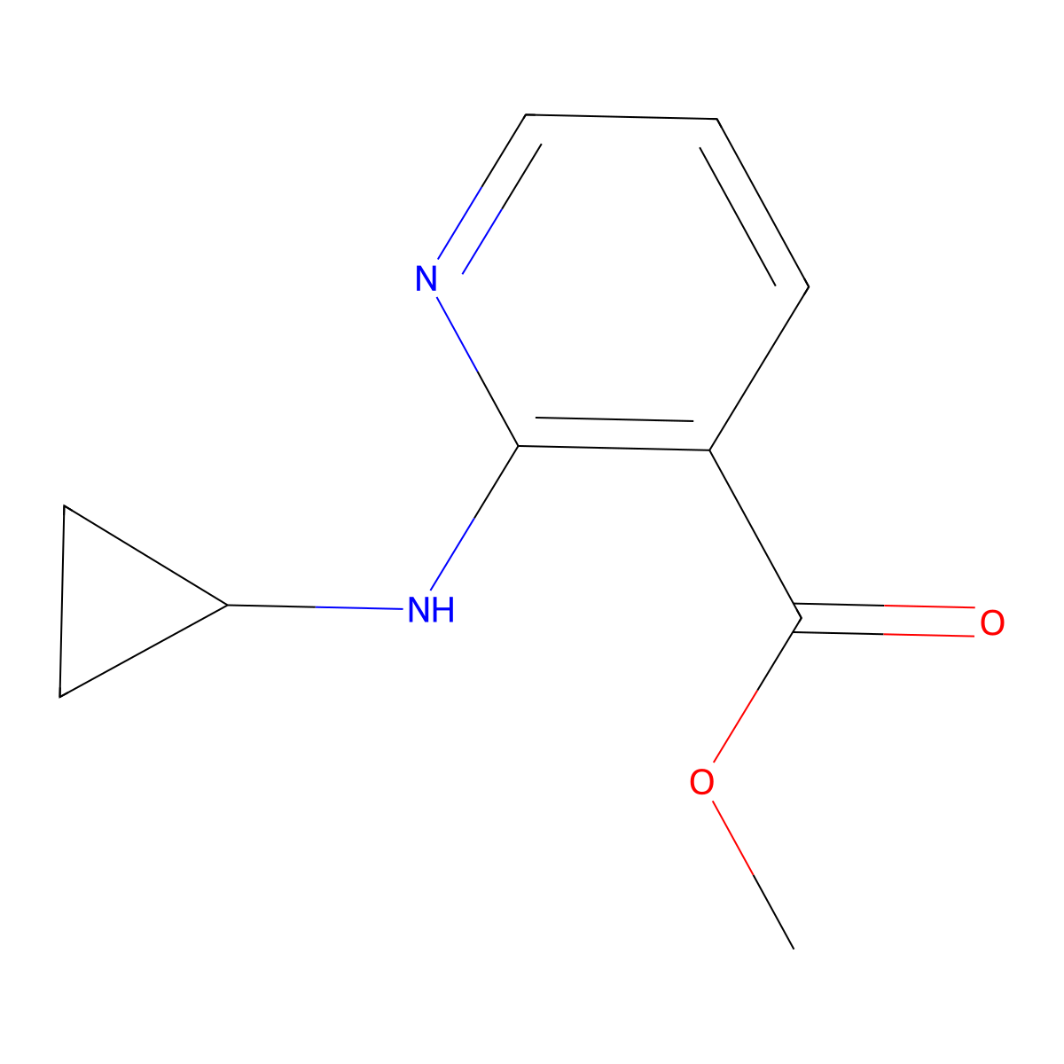 Methyl 2-(cyclopropylamino)nicotinate molecular structure, CAS 1249048-43-8