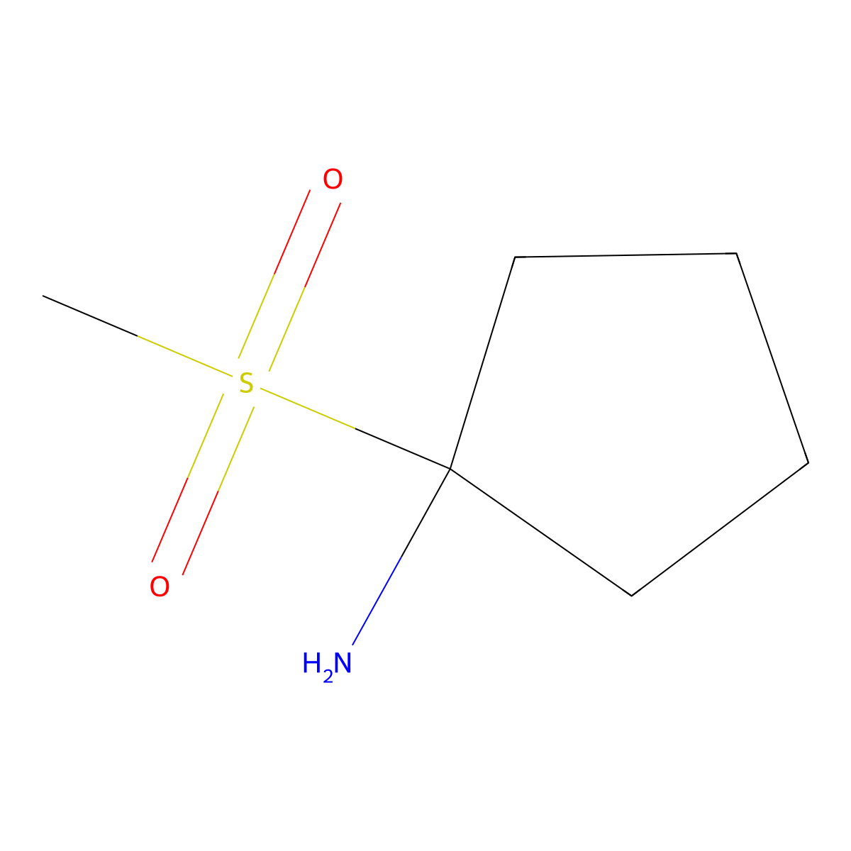 1-Methanesulfonylcyclopentan-1-amine molecular structure, CAS 1249050-01-8