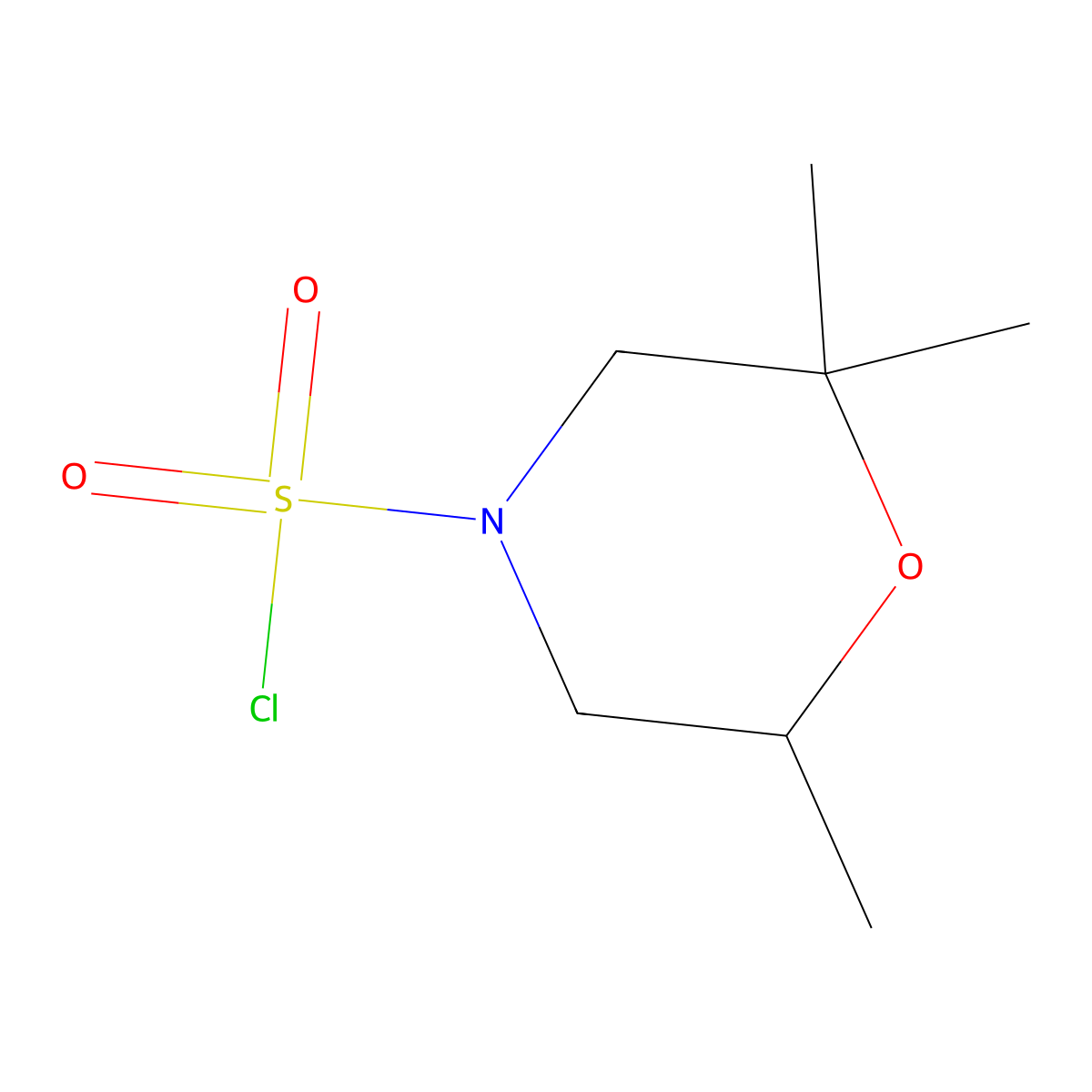 2,2,6-Trimethylmorpholine-4-sulfonyl chloride molecular structure, CAS 1249051-40-8