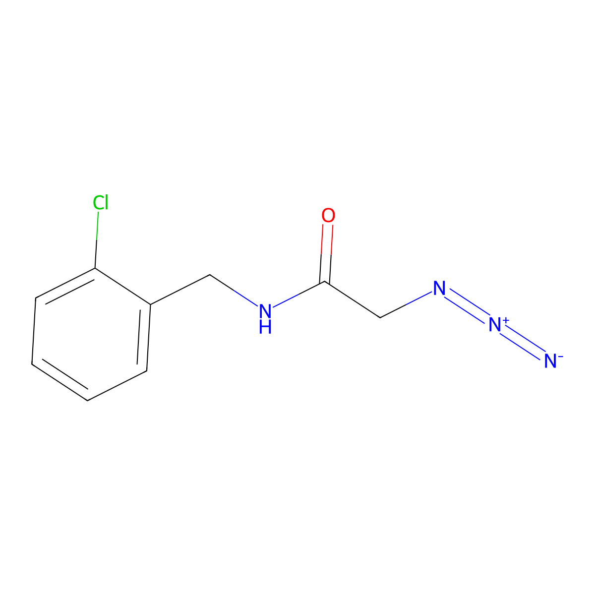 2-azido-N-(2-chlorobenzyl)acetamide molecular structure, CAS 1249051-46-4