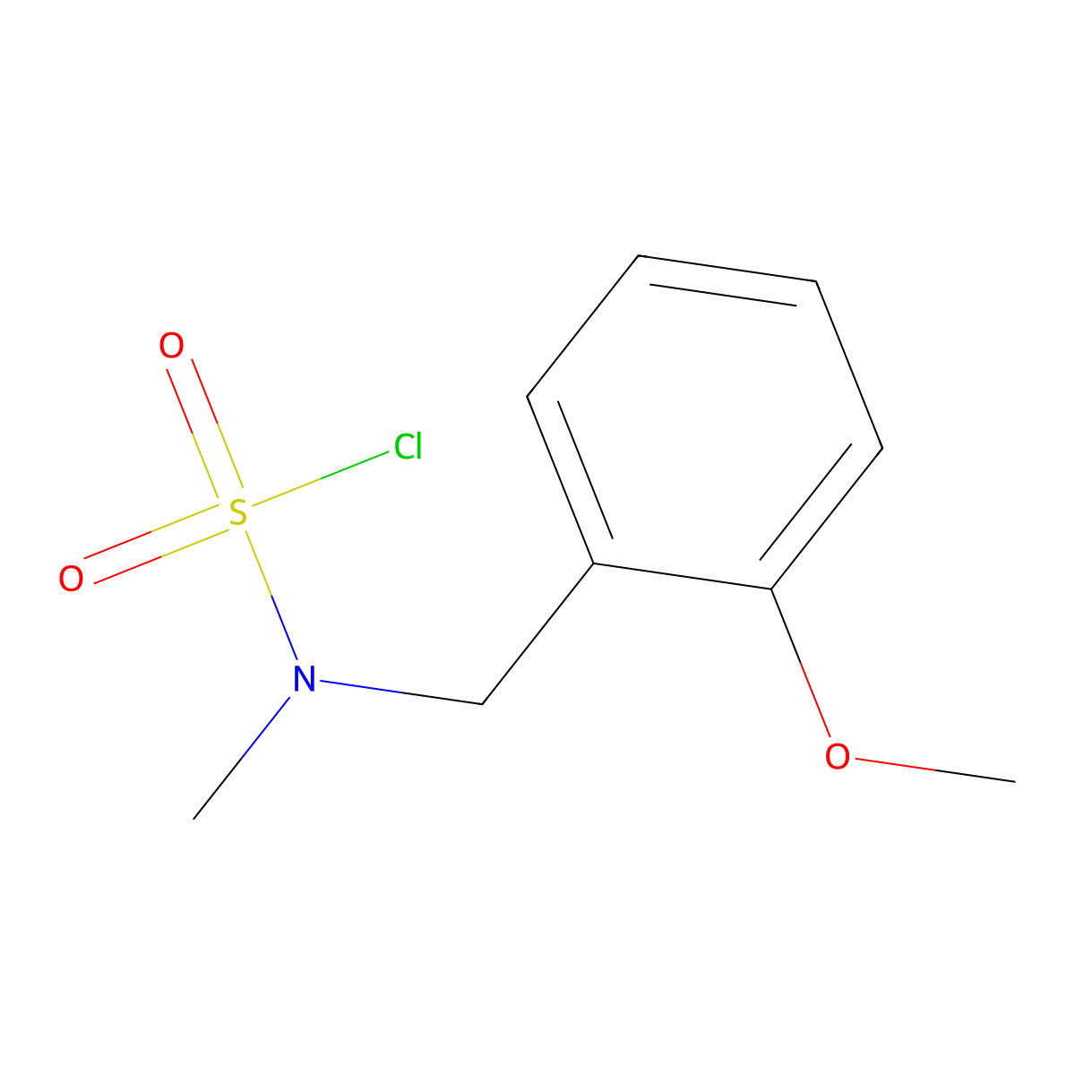 N-[(2-methoxyphenyl)methyl]-N-methylsulfamoyl chloride molecular structure, CAS 1249051-49-7