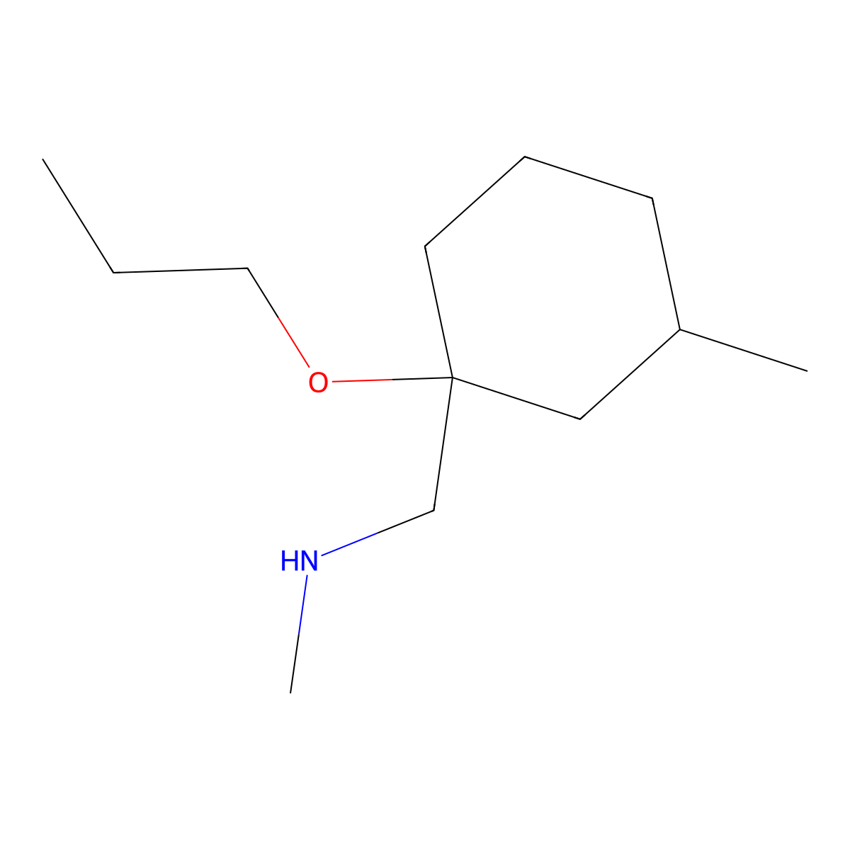 Methyl[(3-methyl-1-propoxycyclohexyl)methyl]amine molecular structure, CAS 1249051-62-4