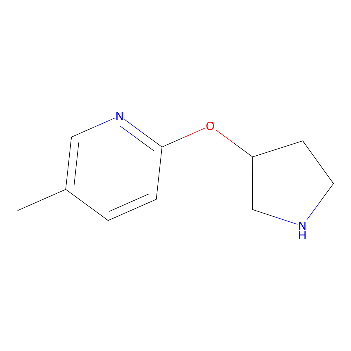 5-Methyl-2-(pyrrolidin-3-yloxy)pyridine molecular structure, CAS 1249053-49-3