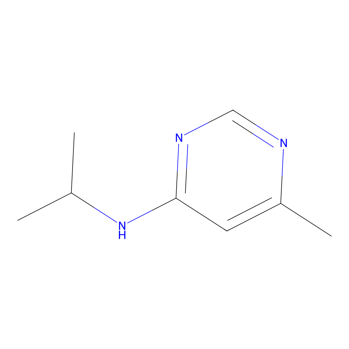 6-methyl-N-(propan-2-yl)pyrimidin-4-amine molecular structure, CAS 1249056-05-0