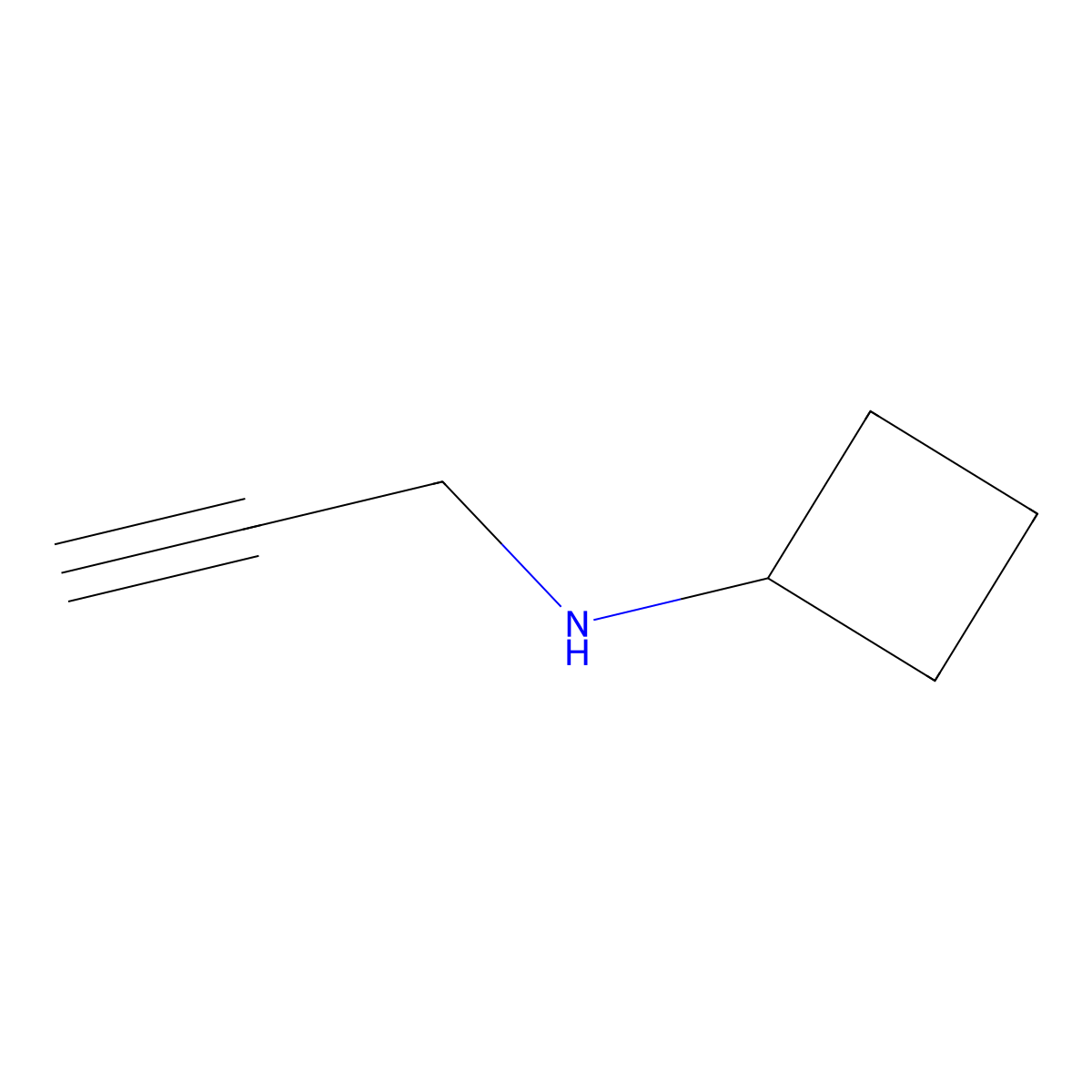 N-(prop-2-yn-1-yl)cyclobutanamine molecular structure, CAS 1249056-90-3