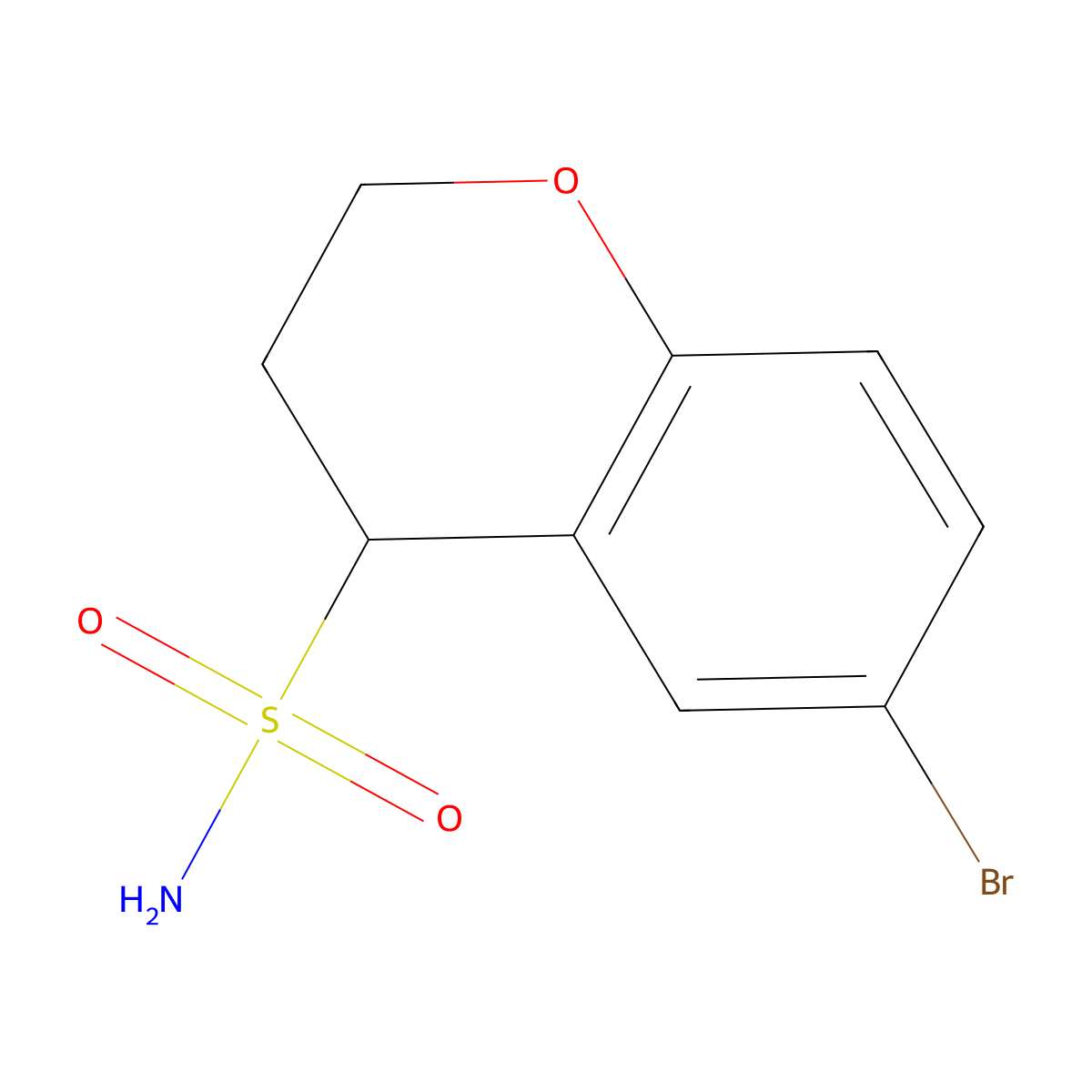 6-bromo-3,4-dihydro-2H-1-benzopyran-4-sulfonamide molecular structure, CAS 1249058-22-7