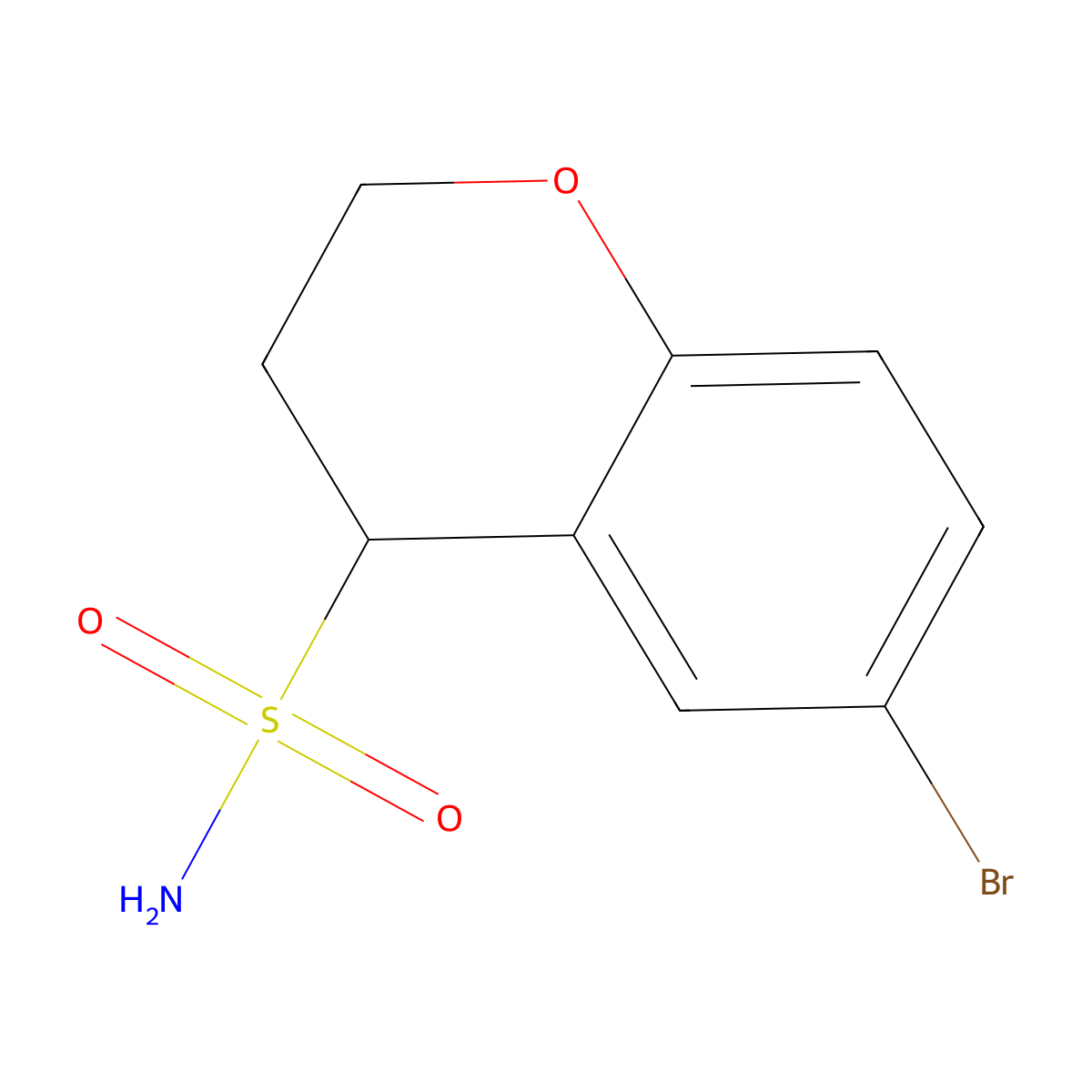 6-bromo-3,4-dihydro-2H-1-benzopyran-4-sulfonamide molecular structure, CAS 1249058-22-7