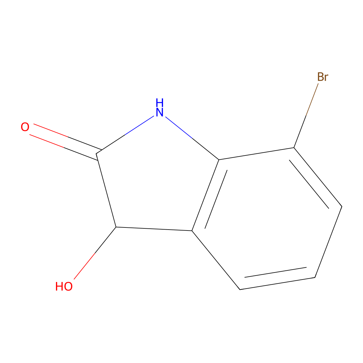 7-Bromo-3-hydroxy-2,3-dihydro-1H-indol-2-one molecular structure, CAS 1249058-34-1