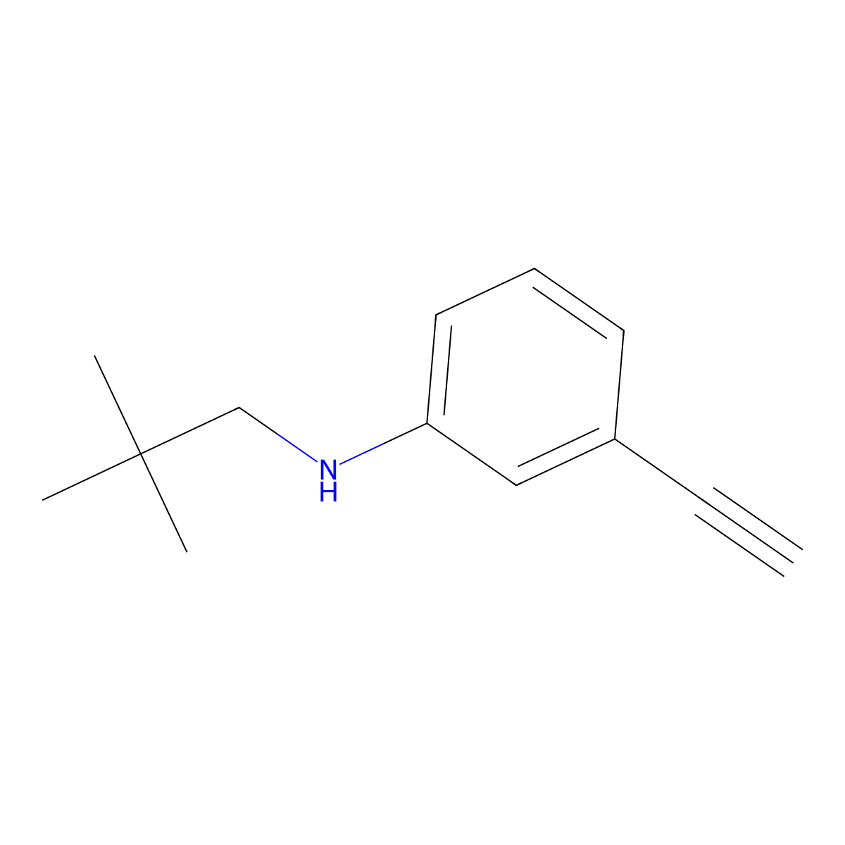 N-(2,2-dimethylpropyl)-3-ethynylaniline molecular structure, CAS 1249059-41-3