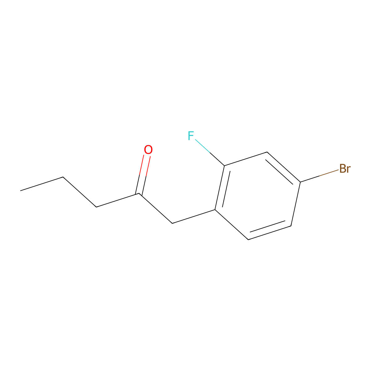1-(4-Bromo-2-fluorophenyl)pentan-2-one molecular structure, CAS 1249060-60-3