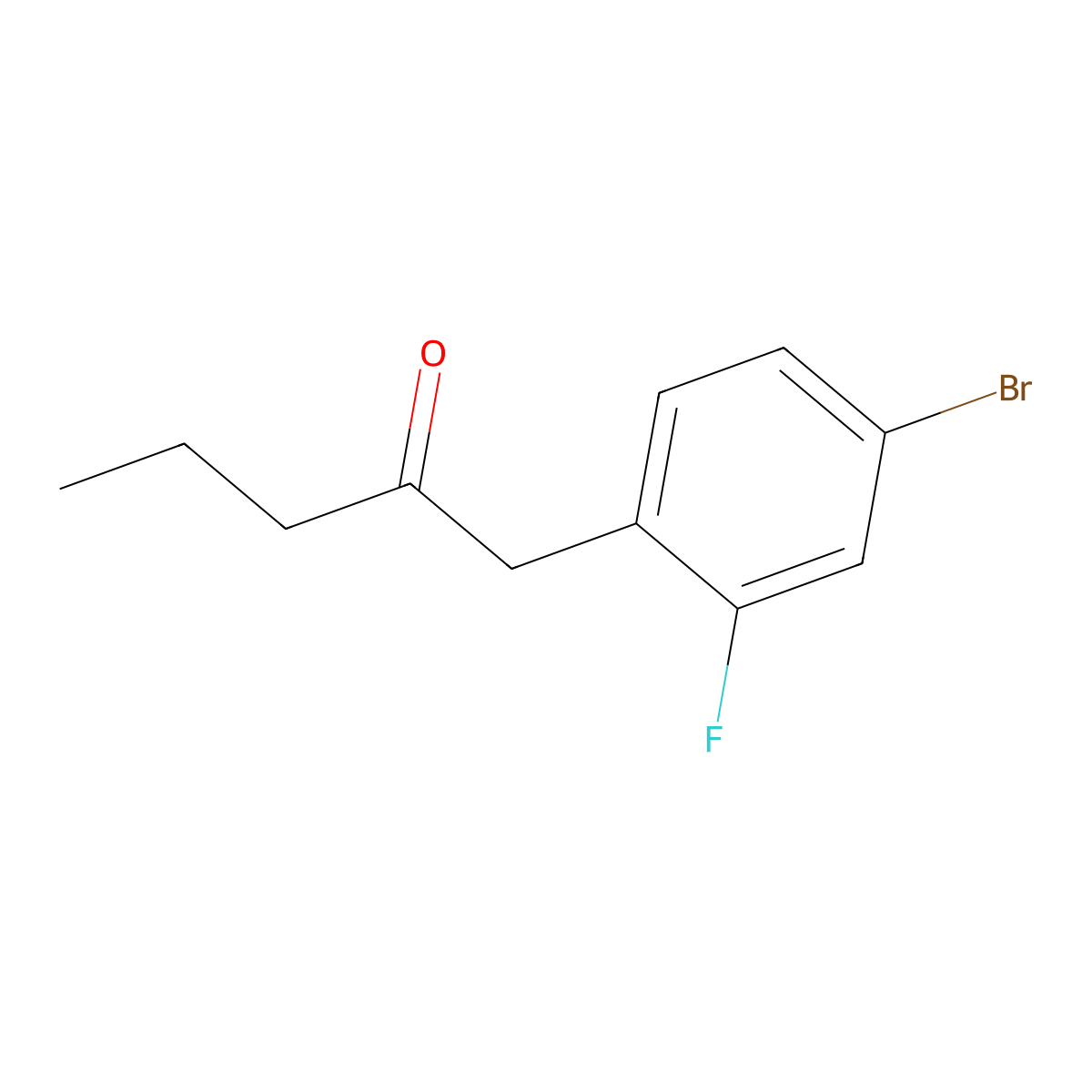 1-(4-Bromo-2-fluorophenyl)pentan-2-one molecular structure, CAS 1249060-60-3