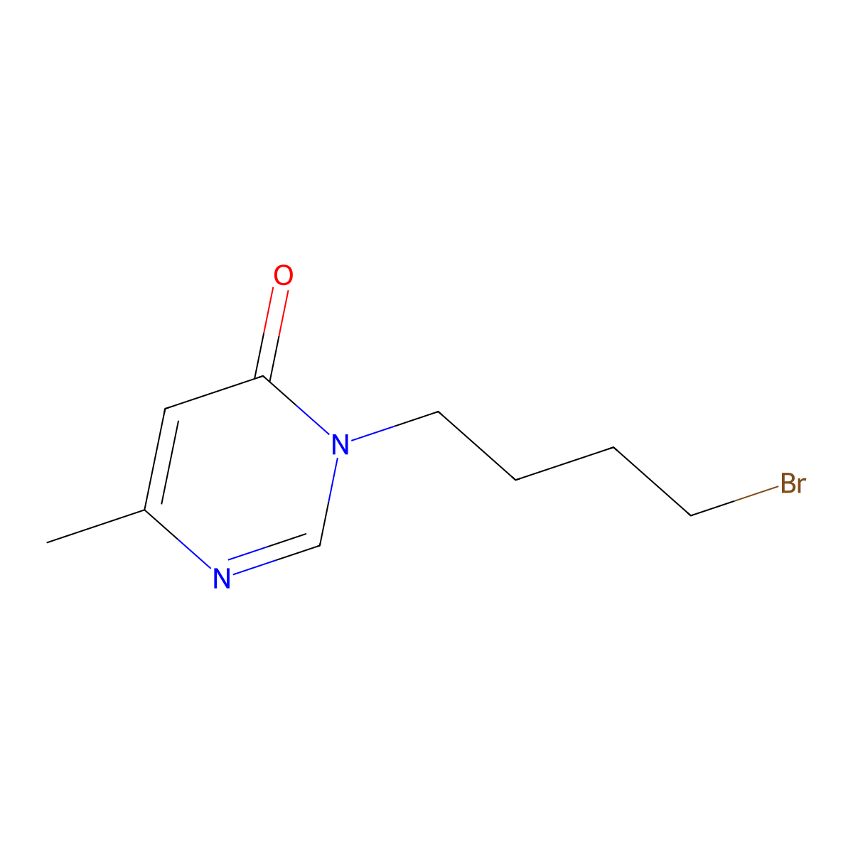 3-(4-Bromobutyl)-6-methyl-3,4-dihydropyrimidin-4-one molecular structure, CAS 1249060-61-4