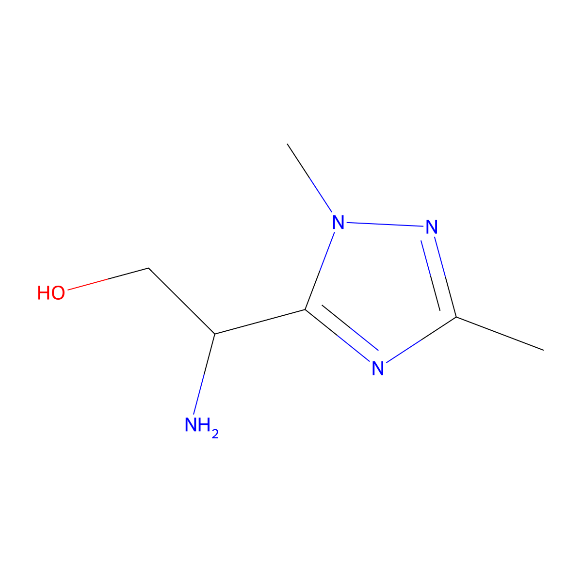 2-Amino-2-(1,3-dimethyl-1h-1,2,4-triazol-5-yl)ethan-1-ol molecular structure, CAS 1249063-13-5