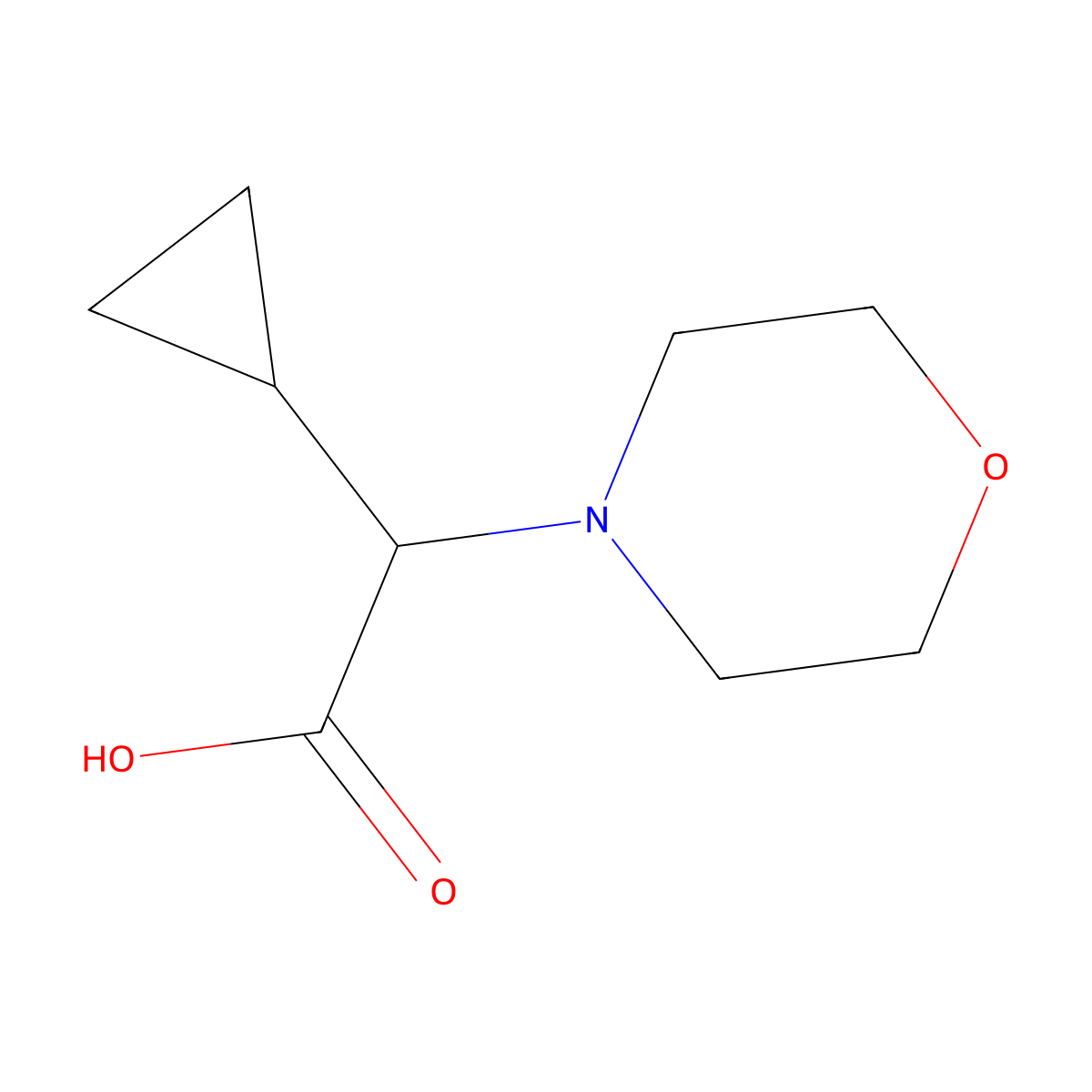 2-Cyclopropyl-2-morpholinoacetic acid molecular structure, CAS 1249063-53-3