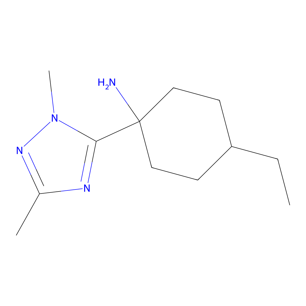 1-(1,3-Dimethyl-1h-1,2,4-triazol-5-yl)-4-ethylcyclohexan-1-amine molecular structure, CAS 1249064-14-9