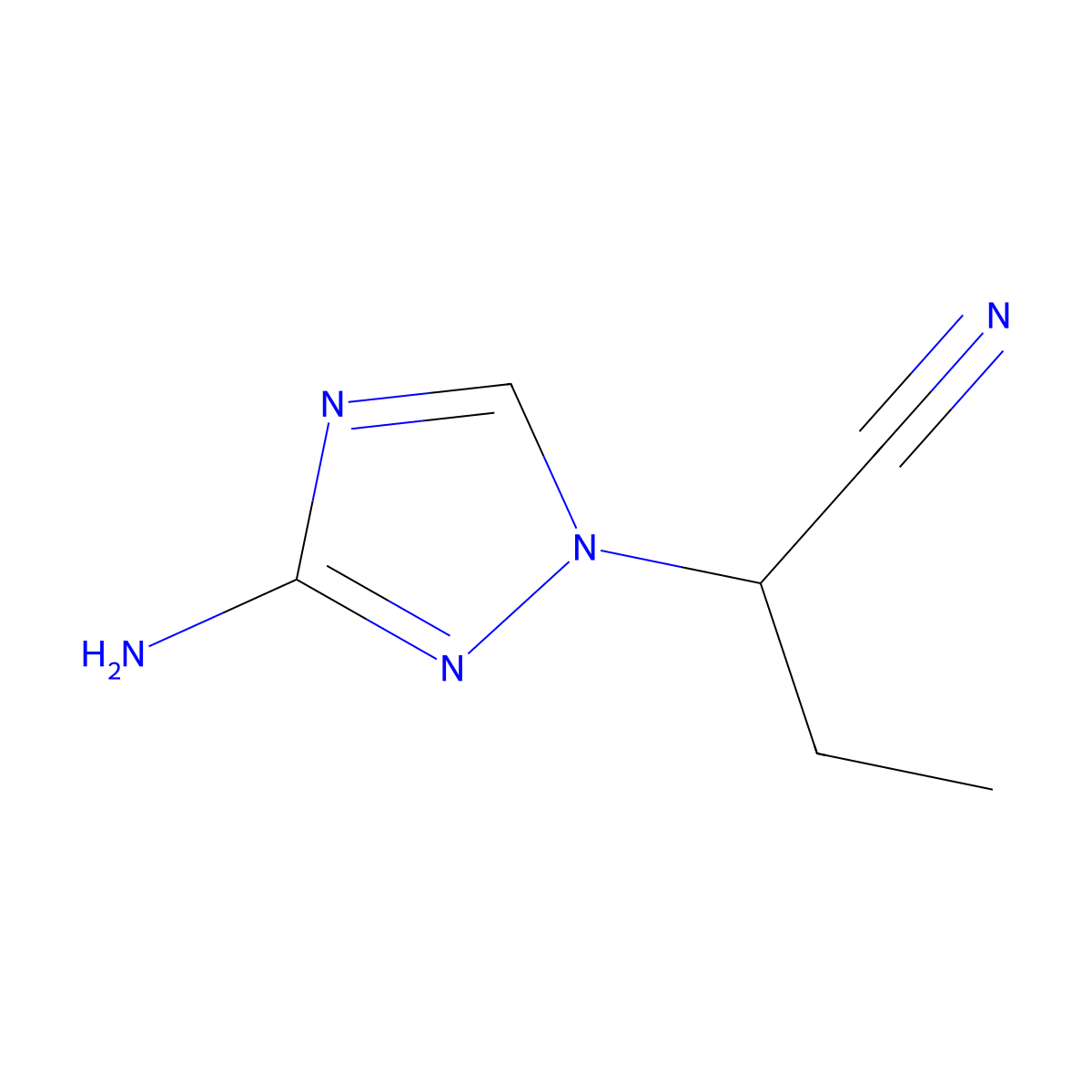 2-(3-amino-1H-1,2,4-triazol-1-yl)butanenitrile molecular structure, CAS 1249067-32-0