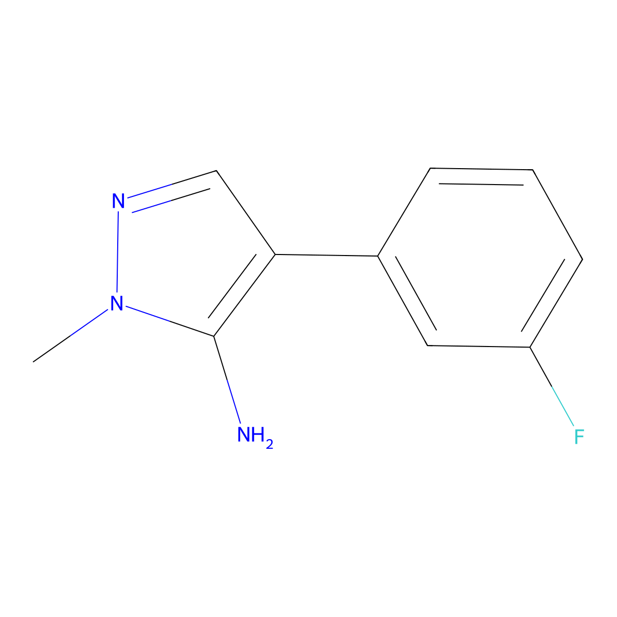 4-(3-Fluorophenyl)-1-methyl-1H-pyrazol-5-amine molecular structure, CAS 1249067-33-1