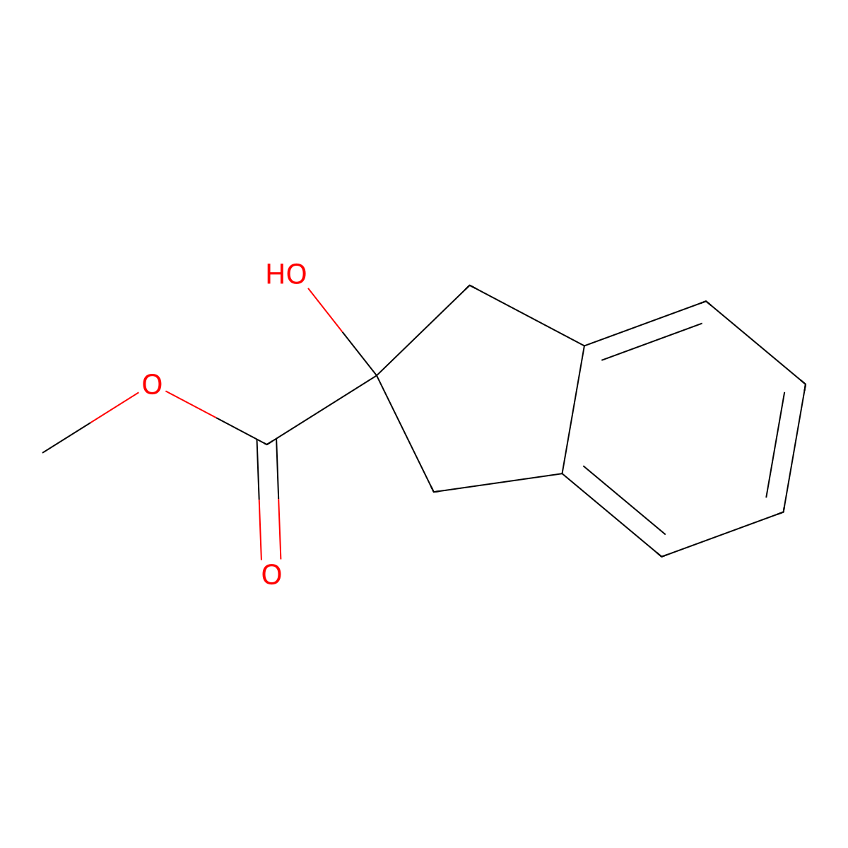2-Hydroxy-indan-2-carboxylic acid methyl ester molecular structure, CAS 1249067-50-2