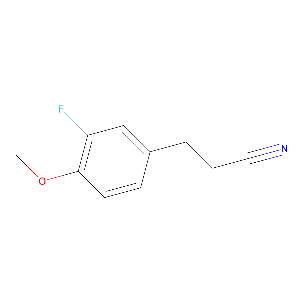 3-(3-Fluoro-4-methoxyphenyl)propanenitrile molecular structure, CAS 1249068-66-3