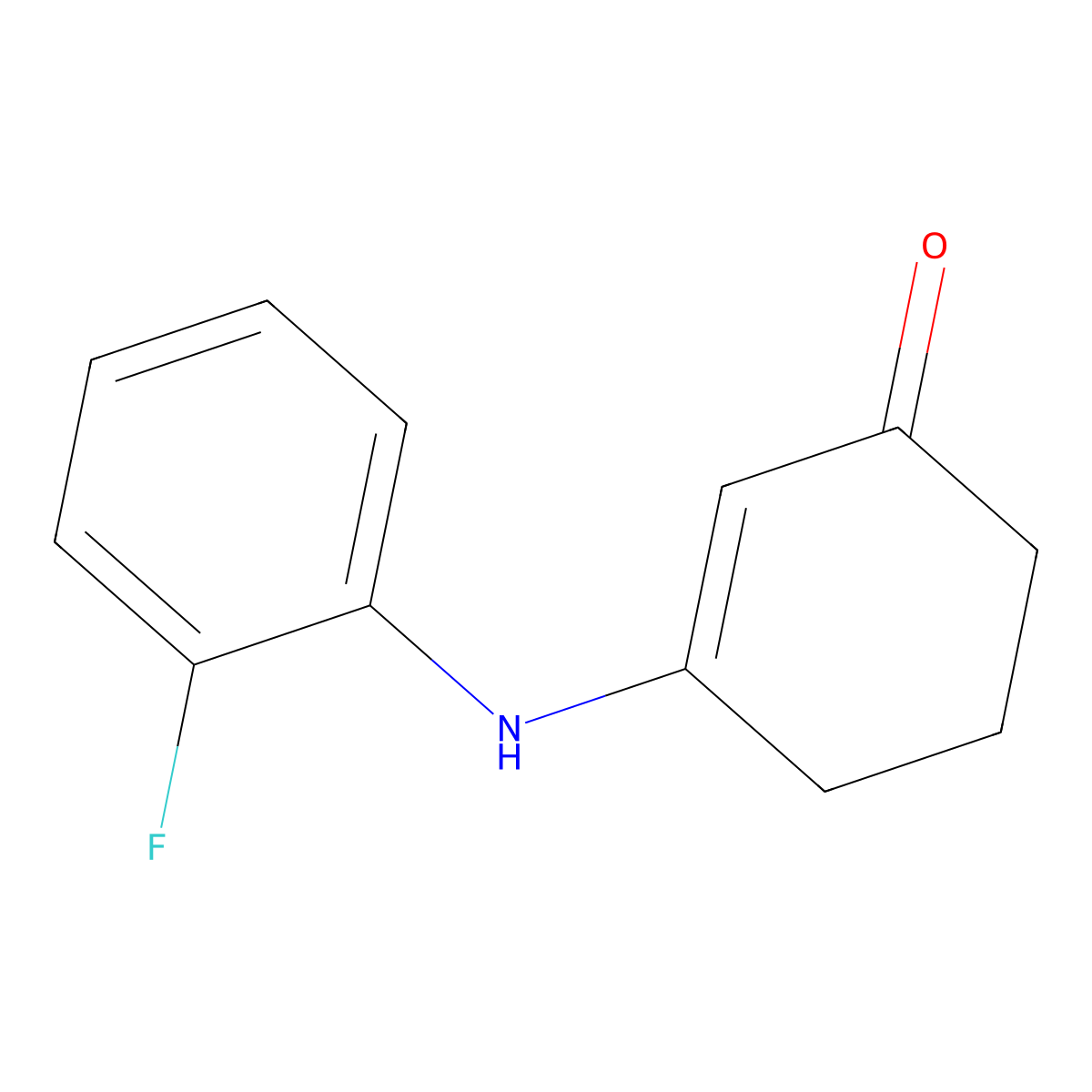 3-[(2-Fluorophenyl)amino]cyclohex-2-en-1-one molecular structure, CAS 124907-00-2