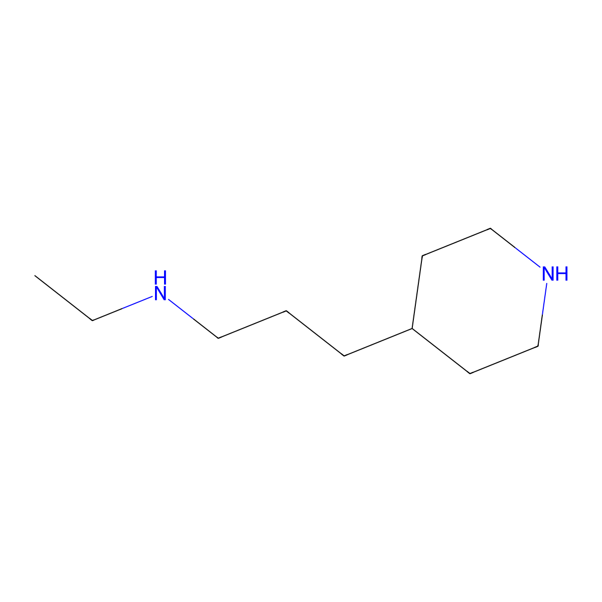 Ethyl(3-(piperidin-4-yl)propyl)amine molecular structure, CAS 1249070-02-7