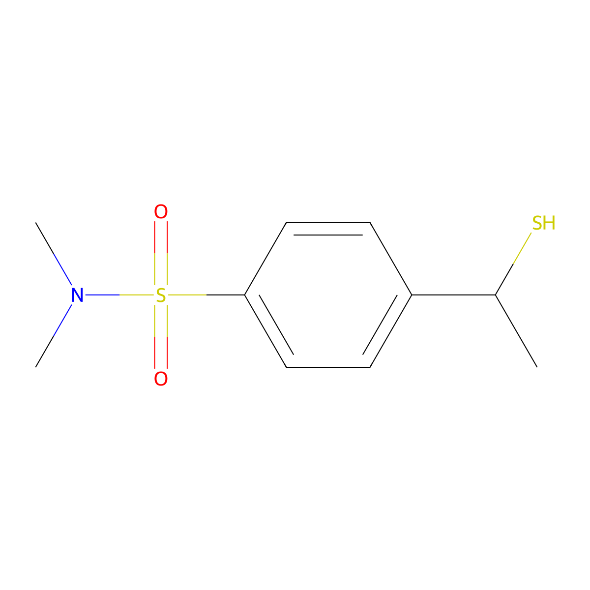 N,N-dimethyl-4-(1-sulfanylethyl)benzene-1-sulfonamide molecular structure, CAS 1249070-03-8