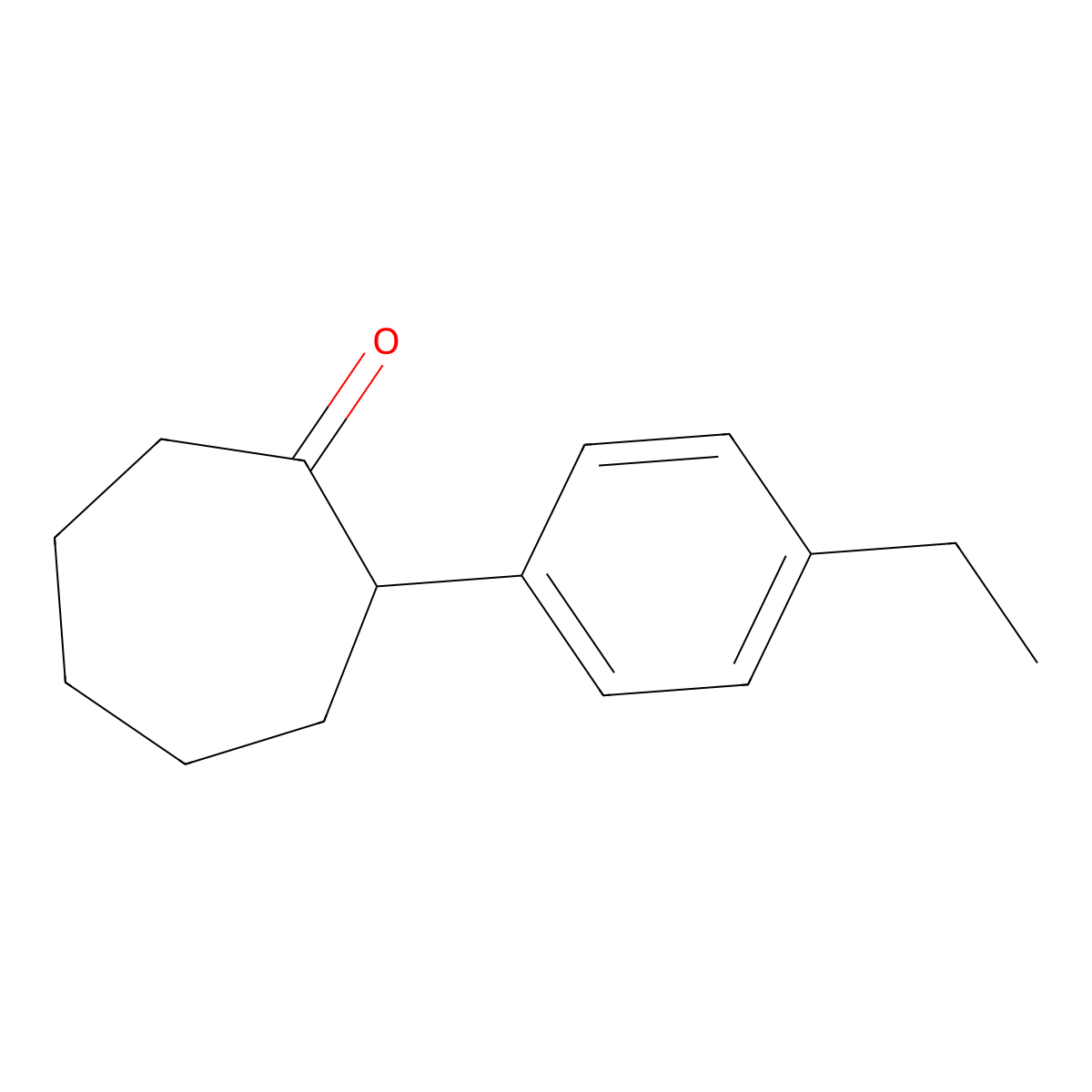 2-(4-Ethylphenyl)cycloheptan-1-one molecular structure, CAS 1249070-41-4