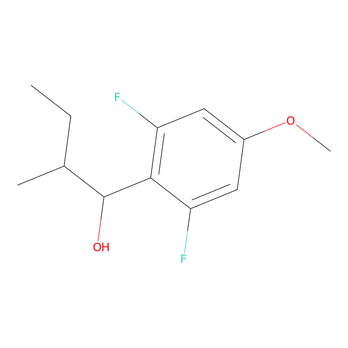 2,6-Difluoro-4-methoxy-alpha-(1-methylpropyl)benZenemethanol molecular structure, CAS 1249070-99-2