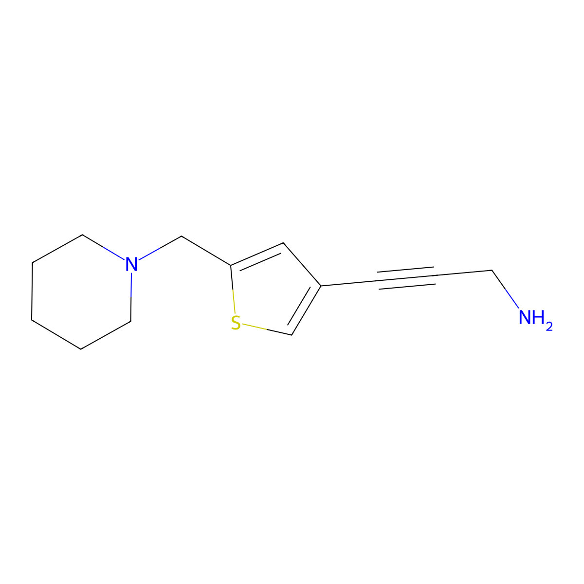 3-(5-(Piperidin-1-ylmethyl)thiophen-3-yl)prop-2-yn-1-amine molecular structure, CAS 1249071-65-5