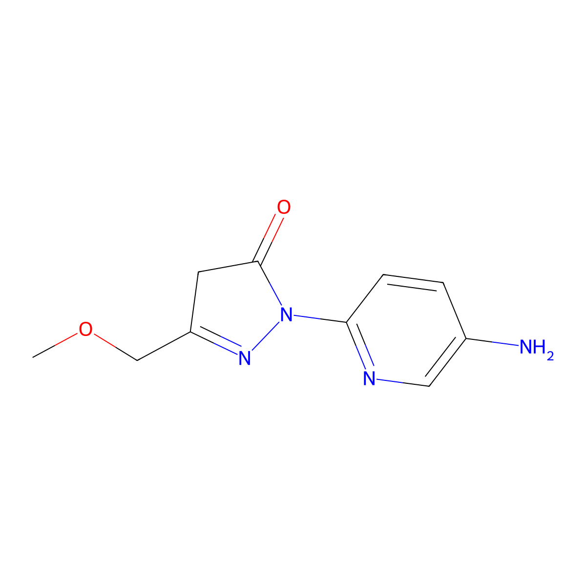 1-(5-aminopyridin-2-yl)-3-(methoxymethyl)-4,5-dihydro-1H-pyrazol-5-one molecular structure, CAS 1249072-71-6