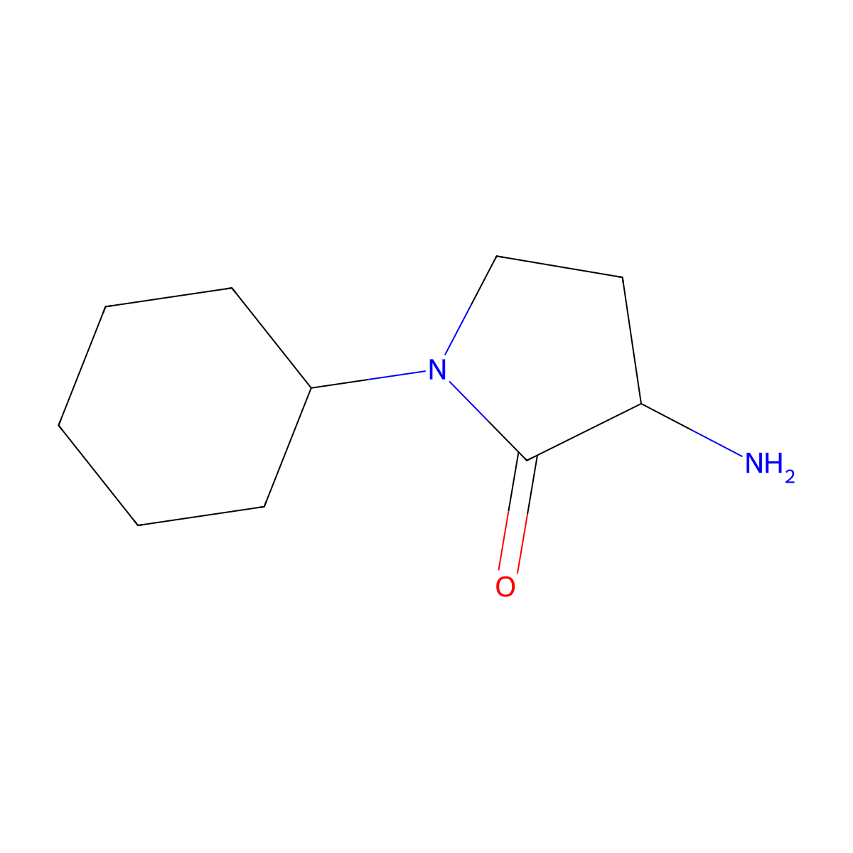 3-Amino-1-cyclohexylpyrrolidin-2-one molecular structure, CAS 1249073-15-1