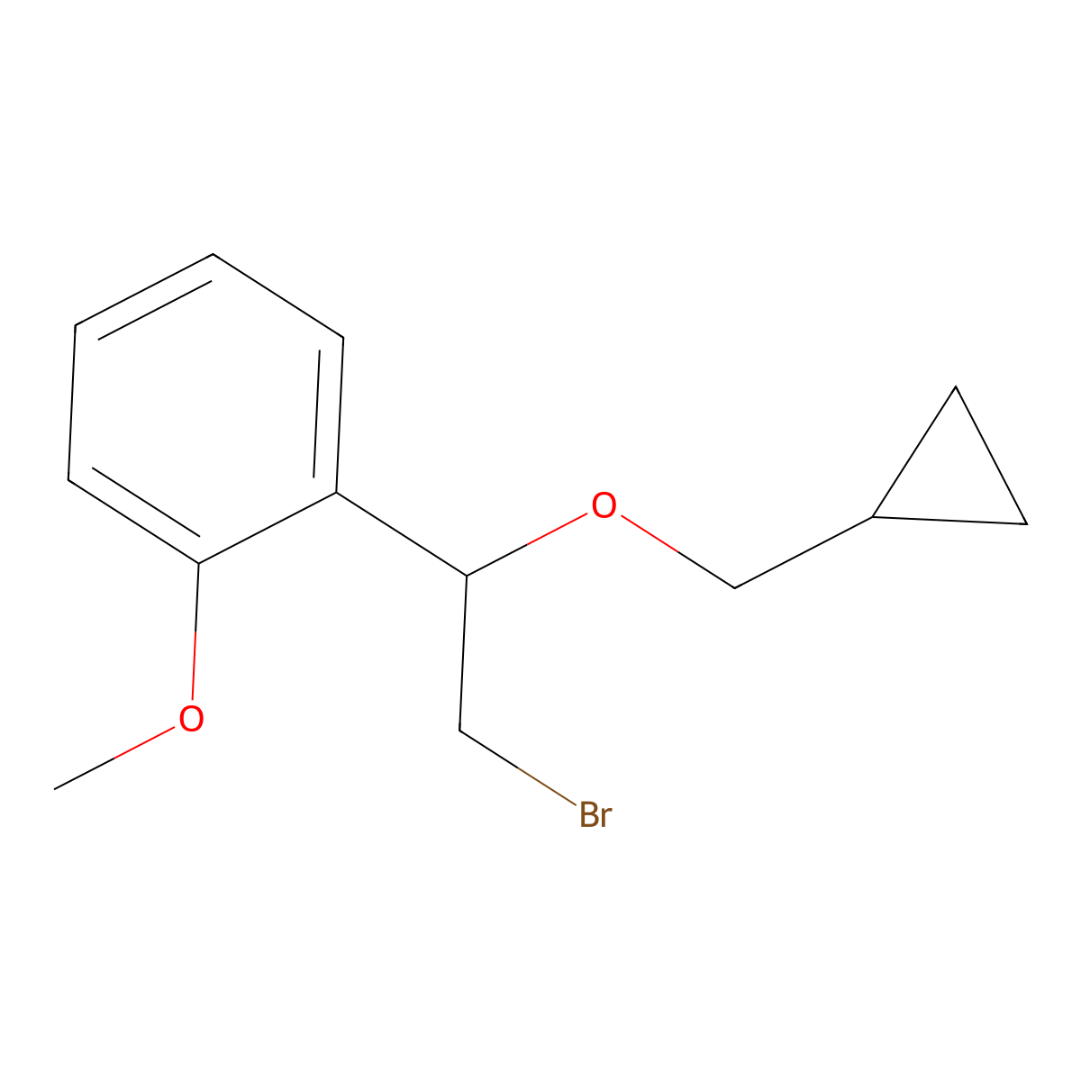 1-(2-Bromo-1-(cyclopropylmethoxy)ethyl)-2-methoxybenzene molecular structure, CAS 1249073-61-7