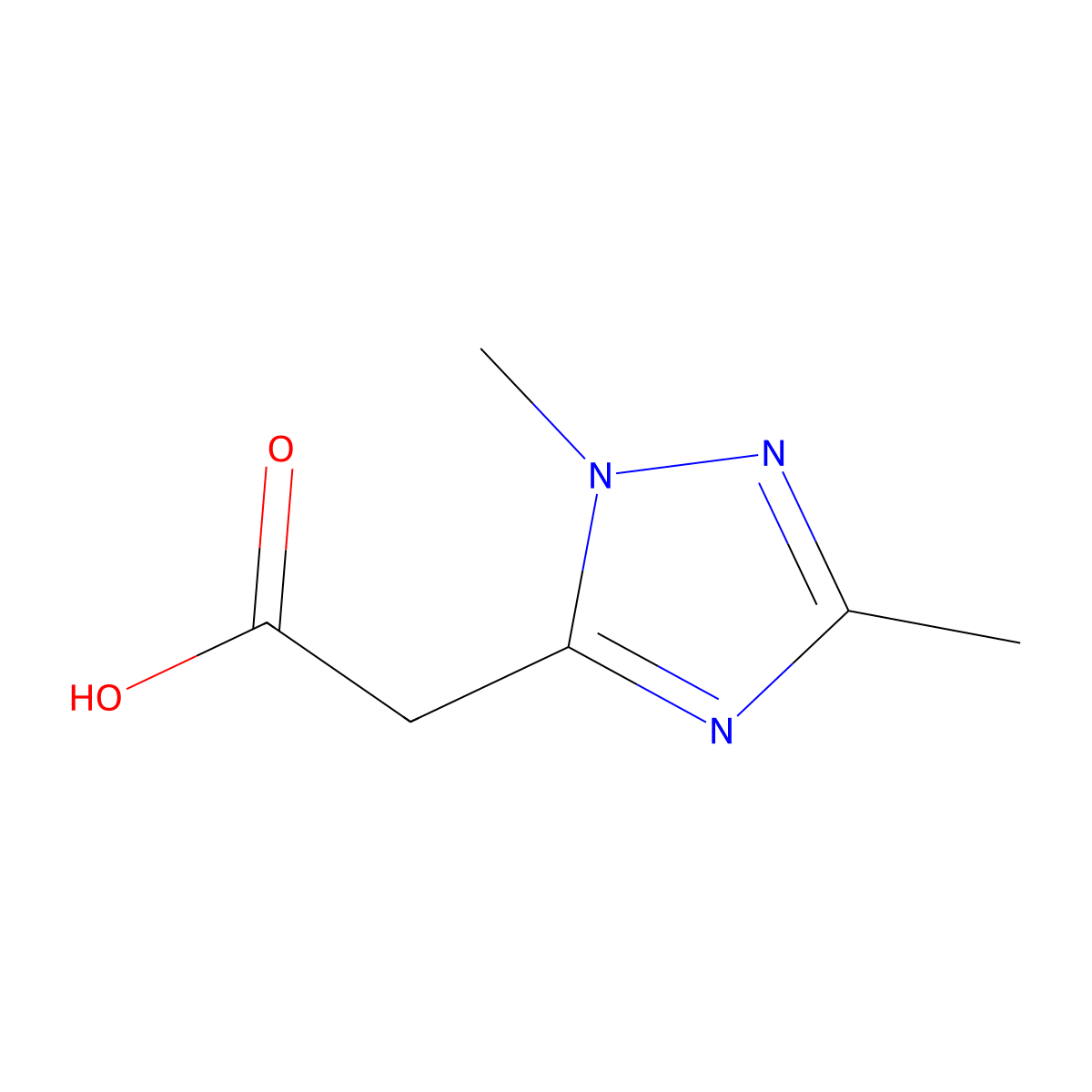 2-(1,3-dimethyl-1H-1,2,4-triazol-5-yl)acetic acid molecular structure, CAS 1249074-00-7